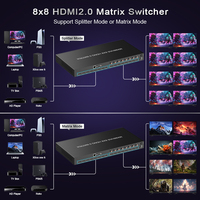 Matrice HDMI 4K 60hz 8x8 8x16 sur Ethernet + 8 HDBaseT Récepteurs Hdmi Video Wall Matrix Switcher