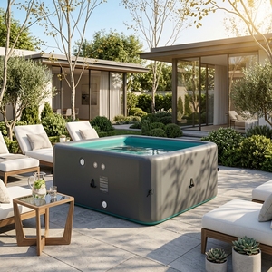 <span class=keywords><strong>Piscine</strong></span> gonflable portable en PVC <span class=keywords><strong>rigide</strong></span> à parois dures, pour nouveau-nés et enfants, utilisation familiale en extérieur, design rectangulaire - Product Image 1