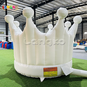 <span class=keywords><strong>Castillo</strong></span> Inflable Comercial, Casa de Brinco Blanca con Corona <span class=keywords><strong>Real</strong></span>, Tobogán Inflable para Niños - Product Image 4