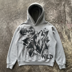 Felpa con Cappuccio 100% Cotone, Stampa Serigrafica Quadrata, Tessuto Terry Pesante, Effetto Sbiadito dal Sole, Logo Personalizzato, Stile Retrò Vintage, Lavaggio Acido - Product Image 1