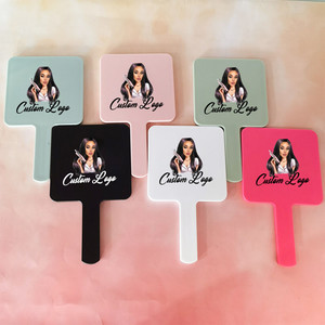 Folded Round Branded Cosmetic Mirror Metal Pocket Mirror personalized square make up hand held mirror