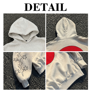 Custom Heavyweight Cotton Hoodies High Quality Fleece Terry 350GSM Blank Hoodies Graphic Printing Men's Hoodie - Product Image 6