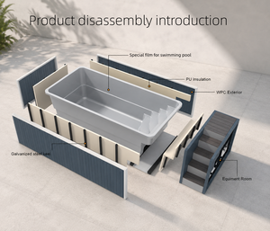 Piscine de luxe hors sol en conteneur maritime de 20 pieds de haute qualité pour usage <span class=keywords><strong>résidentiel</strong></span> et commercial - Product Image 4