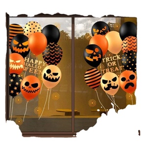 2025 nuovo TW di Halloween finestra decalcomanie teschio palloncino scena adesivi in pellicola elettrostatica per porta di vetro installazione <span class=keywords><strong>eventi</strong></span> per feste forniture - Product Image 1