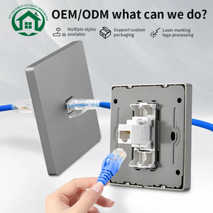 RJ47 Ethernet cable plug featuring durable brass construction with a gold iron plate, designed for a single outlet wall <b>socket</b> - Product Image 3