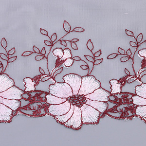 Tela de malla floral de 18 cm <span class=keywords><strong>con</strong></span> encaje bordado para cortinas, cojines de sofá, faldas de <span class=keywords><strong>muñecas</strong></span> y ribetes de ropa - Product Image 2