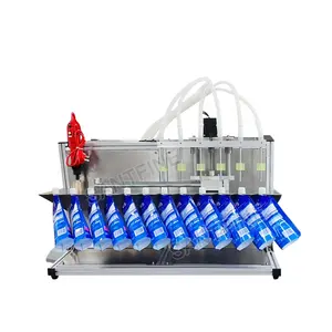 Semi-automatic 6 Nozzle Big Volume Suction Nozzle Bag Filling Capping Machine For Water Soy Milk Jelly