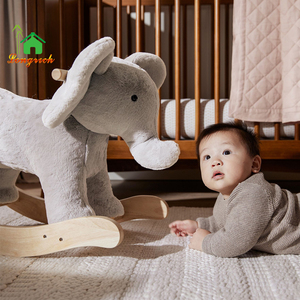 Elefante mecedora de equitación de madera Animal Elefante de equitación mecedora a buen precio para niños Juguete de balancín para niños pequeños - Product Image 5