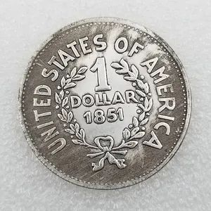 Wholesale Old Metal Coins Antique Crafts 1851 Brass Material American Morgan Silver Dollar Coin