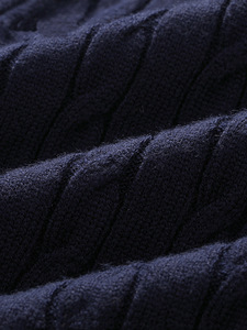 Manteau tricoté Vintage pour femmes torsadé fleur col rond Cardigan à manches longues câble plat pull en tricot automne hiver - Product Image 4