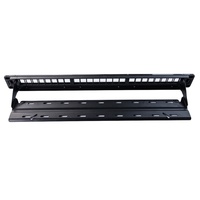 Panneau de brassage UTP 1U 24 ports non équipé avec façade en plastique ABS et barre de gestion des câbles, panneau de brassage modulaire vierge 19 pouces