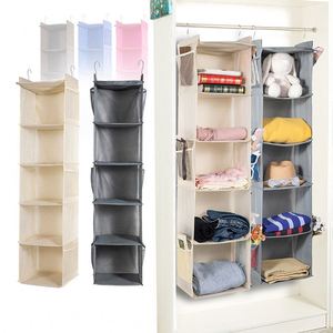 Sac de rangement suspendu multicouche pour armoire avec crochet métallique non tissé, organisateur de vêtements pliable, sacs de rangement lavables en promotion - Product Image 5