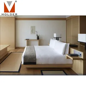 Holder Supply Wooden Custom Hotel Furniture Queen Commercial Use Bedroom Furniture For Hotel