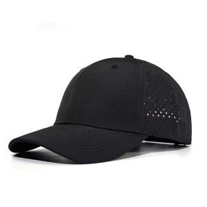 Gorra de Béisbol de Secado Rápido, 100% Poliéster, 6 Paneles, Diseño Perforado Deportivo Unisex, Parte Superior Suave, Protección Solar, Transpirable - Product Image 3