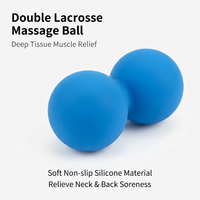 Balle de massage double en silicone bleu cobalt en forme d'arachide pour points de pression, rouleau de mobilité, thérapie des tissus profonds, myofasciale