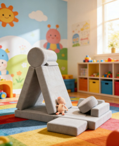 โซฟาเด็กแบบแยกส่วน โฟมความหนาแน่นสูง สำหรับห้องนอน ห้องเล่นเด็กเล็ก เด็กวัยหัดเดิน เด็กเล็ก และเด็กทารก ผลิตจากโรงงานโดยตรง - Product Image 4