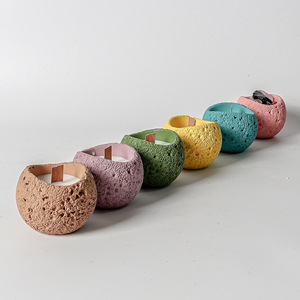 Northern Mu ที่วางเทียนที่ทำจากซีเมนต์, เทียนทรงถ้วยเทียนหอมขี้ผึ้งถั่วเหลืองของตกแต่งบ้านสไตล์นอร์ดิก - Product Image 4