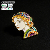 Maßgefertigtes Retro-Porträt Souvenir-Abzeichen Zinklegierung Emaille-Pin Künstlerisches Accessoire für Vintage-Outfits Elegantes Damen-Abzeichen