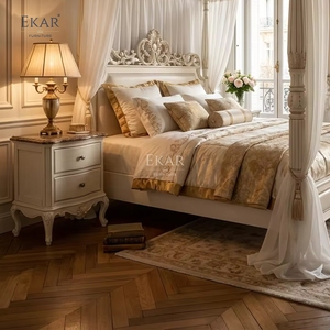 Commode d'appoint EKAR Marie Antoinette |   Table de chevet classique française en bois sculpté - Product Image 5