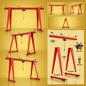 <span class=keywords><strong>Grue</strong></span> portique mobile certifiée CE de type boîte 5T 10T 20T pour le levage de marchandises en usine et en cour - Product Image 6