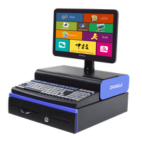 Caisse enregistreuse POS intégrée pratique de la marque ZHONGJI avec processeur Intel Core I3, écran tactile capacitif, utilisation en intérieur, centre commercial