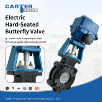 Válvula de Mariposa Eléctrica de Triple Excéntrico con Sello Duro, Acero al Carbono WCB, Brida RF, Alta Temperatura y Presión, Resistente a la Corrosión, ANSI 300LB, OEM, para Agua