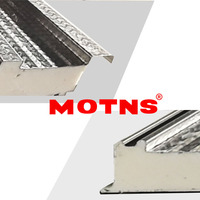 Panel Sandwich PU Dua Lapis Cembung Cekung 950mm Poliuretan Dinding Eksterior Ruang Berjemur Atap Anti Hujan Kedap Suara Atap Paduan Aluminium