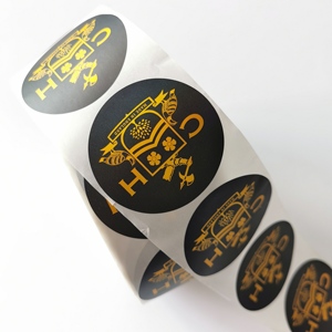 Phong Cách Sang Trọng Không Thấm Nước Lá Vàng Dập Vòng Màu Đen Biểu Tượng Tùy Chỉnh In Ấn Lá Vàng Dán - Product Image 6