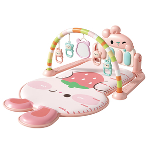 Tappetino da gioco Chengji per neonati, tappetino per attività su pancia in giù, tappetino musicale a forma di fragola <span class=keywords><strong>rosa</strong></span>, pianoforte per neonati - Product Image 2