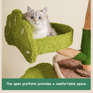 Plant Design Tree Tower With Scratching <b>Post</b> Sisal Pillar Colorful Pet Furniture Multi <b>Level</b> Platform Washable OEM/ODM - Product Image 2