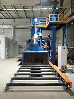 Machine de sablage haute efficacité et à passage continu pour poutres en H / tôles d'acier