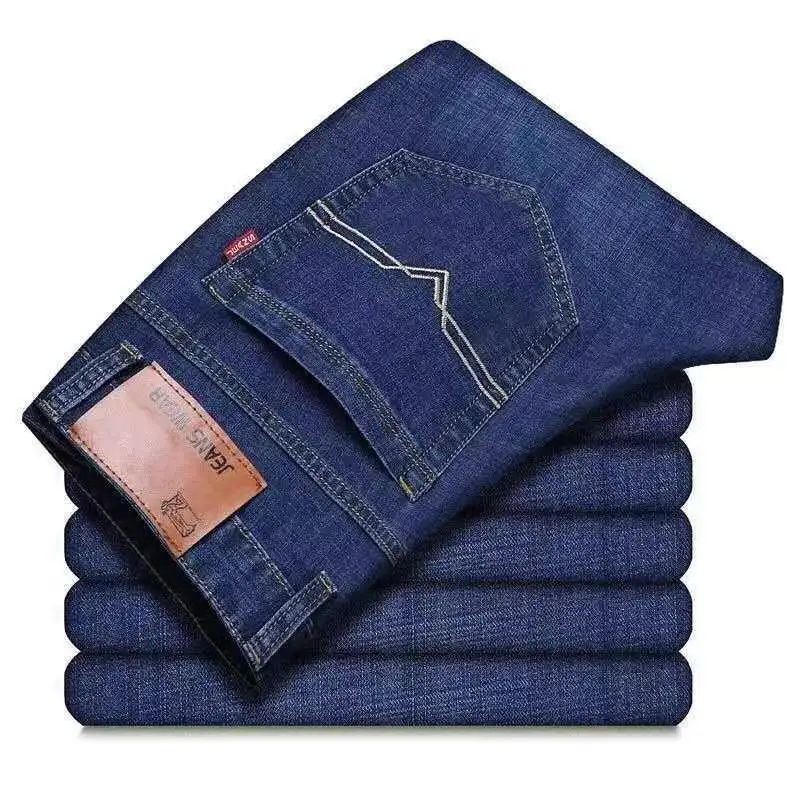 Bán Buôn Thời Trang Mới Cộng Với Kích Thước Người Đàn Ông Của Jeans Lỏng Thẳng Ống Người Đàn Ông Jeans Quần Làm Việc Cao Bồi Jeans