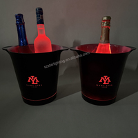 ODM Fournisseur Personnaliser logo Commutateur Contrôle RGB Flash Noir Led Seau À Glace bar Articles De Fête bouteilles de champagne Présentoirs