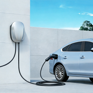 สถานีชาร์จรถยนต์ไฟฟ้าแบบติดผนัง รุ่นใหม่ 32A 7kW Type 2 สีขาว พร้อมหน้าจอ LCD รองรับการ์ด  ระบบความปลอดภัยอัจฉริยะ IP65 ใช้งานได้ทั้งภายในและภายนอกอาคาร - Product Image 5