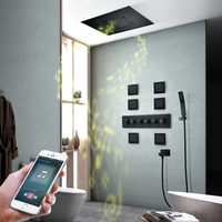 Système de douche moderne pour salle de bain avec 6 jets corporels, douchette à main, LED, 5 fonctions et mitigeur thermostatique