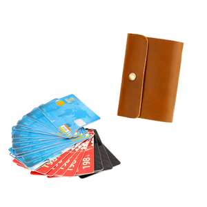 Funda de cuero genuino Crazy Horse de grano completo con cremallera para tarjetas y pasaporte, envío directo de fábrica - Product Image 2