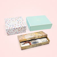 Boîte cadeau rigide en carton écologique, matériaux recyclés, emballage tiroir, logo personnalisé pour portefeuille, parfum, bougie