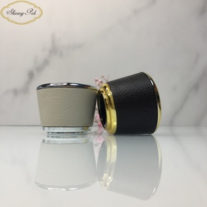 Leather Perfume Bottle Custom Packaging Cosmetic Leather White Perfume Caps Perfume Bottle Cap Lids Closures Luxury Bottle Caps Perfume Packaging