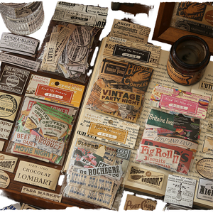 Autocollants décoratifs en papier style <span class=keywords><strong>INS</strong></span>, 100 feuilles, lettres rétro, pour scrapbooking, motif journal vintage - Product Image 1