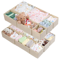 Organisateur de tiroirs 14 pièces compatible avec les tiroirs de commode Malm, boîtes de rangement carrées pliables en plastique, séparateurs pour vêtements