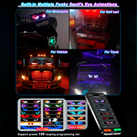 Yeux LED pour Pare-Brise de Voiture/Moto, Télécommande Intelligente et Contrôle via Application, Lumières Oeil de Diable, Modèle de Texte Personnalisé