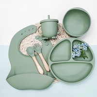 Ensemble de bols à ventouse anti-chute en silicone de qualité alimentaire pour bébé, écologique et moderne, 6 pièces, pour l'alimentation des bébés