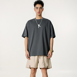 Camiseta de Hombre de Color Sólido, Estilo Casual Hip Hop, 100% Algodón, Manga Corta, Suave, Transpirable, Corte Regular, para Uso Diario en Verano - Product Image 1