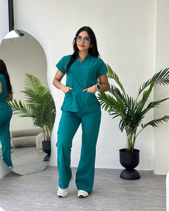 Ensemble <span class=keywords><strong>de</strong></span> blouses médicales YUHONG, confortable, extensible, col en V, manches courtes, unisexe, uniformes d'assistant dentaire, respirant, doux, vêtements <span class=keywords><strong>de</strong></span> <span class=keywords><strong>travail</strong></span> médicaux - Product Image 2