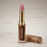 Lip Gloss Solid Glass Lips 2026 yang Sedang Tren, Hasil Akhir Berkilau Basah, Tube Ramping, Logo Kustom, Label Pribadi, Makeup Mineral Fashion