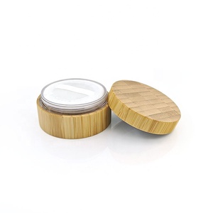 Estuche compacto <span class=keywords><strong>de</strong></span> bambú todo en uno para polvos sueltos, contenedor <span class=keywords><strong>de</strong></span> 1 oz con logotipo grabado, tarro <span class=keywords><strong>de</strong></span> maquillaje <span class=keywords><strong>de</strong></span> bambú con esponja - Product Image 3
