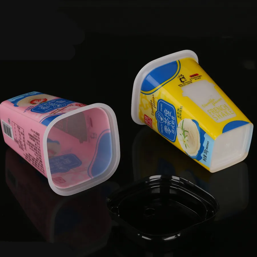 カスタムロゴスムージー再利用可能なプラスチックコーヒーミルクティーカップふた付きバブルティーカップ