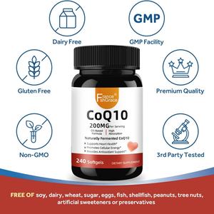 Complément Alimentaire à Haute Puissance CoQ10 et Extraits Végétaux pour Soutenir la Fonction Cardiaque Saine – 240 Gélules Molles de CoQ10 - Product Image 6