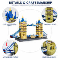 Bloques de Construcción de Arquitectura Emblemática Personalizados, Modelo 3D de Ciudad para Armar, Juguete de Construcción STEM, OEM, ODM, Marca Privada, Producto Individual