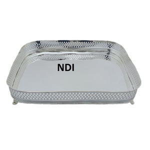 Bandeja de servicio de acabado antiguo de diseño exclusivo, gran oferta, bandeja decorativa hecha a mano, bandeja de Metal para servir desayuno de uso multiusos - Product Image 1